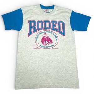 Vintage 1993 PRCA Rodeo America T-Shirt L Made in USA Single Stitch Puff Print